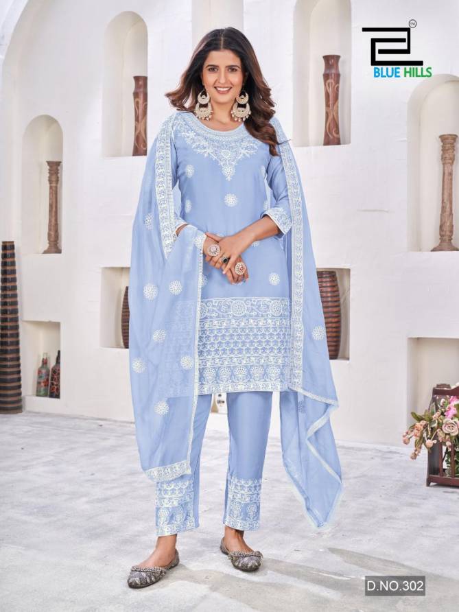 Heenaz Vol 3 By Blue Hills Rayon Embroidery Kurti With Bottom Dupatta Wholesale Shop In Surat
